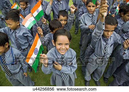 School kids celebrating Independence Day View Large Photo Image Stock Photograph - School kids celebrating Independence Day . Fotosearch