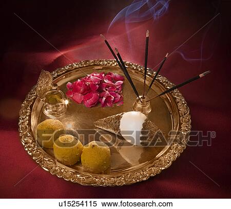Stock Photography - Tray with an agarbatti . Fotosearch