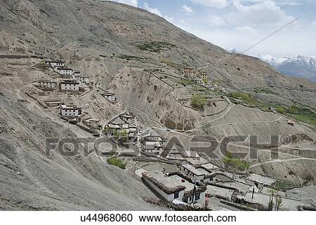 Stock Image - Aerial view of Dhankar . Fotosearch