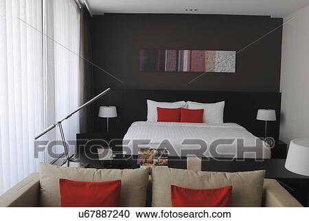 Stock Image - Bedroom suite in the Claridges Hotel . Fotosearch