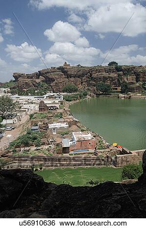 Birds eye view of Badami View Large Photo Image Stock Photograph - Birds eye view of Badami. Fotosearch