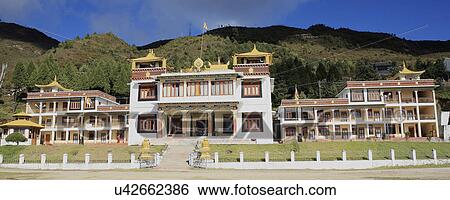 Bomdila Monastery View Large Photo Image Stock Photograph - Bomdila Monastery. Fotosearch