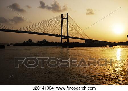 Picture - Bridge over the river Hooghly. Fotosearch