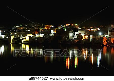 City of Pushkar at night View Large Photo Image Stock Photo - City of Pushkar at night . Fotosearch