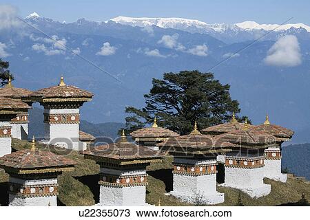 Dochula Chortens View Large Photo Image Stock Image - Dochula Chortens. Fotosearch