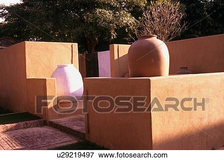 Earthen grain containers View Large Photo Image Stock Photo - Earthen grain containers. Fotosearch