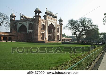 Entrance of the Taj Mahal View Large Photo Image Stock Image - Entrance of the Taj Mahal . Fotosearch