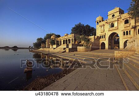 Gadsisar lake View Large Photo Image Stock Photo - Gadsisar lake. Fotosearch
