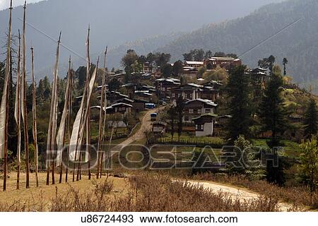 Gangtey Gompa View Large Photo Image Stock Image - Gangtey Gompa. Fotosearch