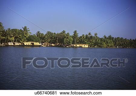 Houseboats on the Backwaters View Large Photo Image Stock Image - Houseboats on the Backwaters. Fotosearch