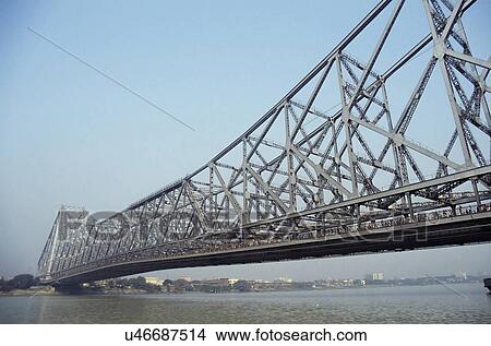 Howrah Bridge over river Hooghly View Large Photo Image Picture - Howrah Bridge over river Hooghly. Fotosearch