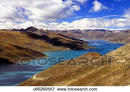 Lake Yamdruk View Large Photo Image Stock Photo - Lake Yamdruk. Fotosearch
