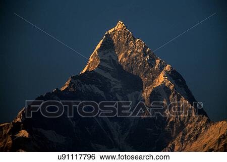 Mt Fishtail View Large Photo Image Stock Photograph - Mt Fishtail. Fotosearch
