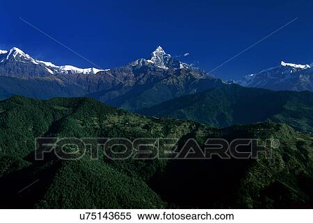 Mt Fishtail View Large Photo Image Stock Photography - Mt Fishtail. Fotosearch