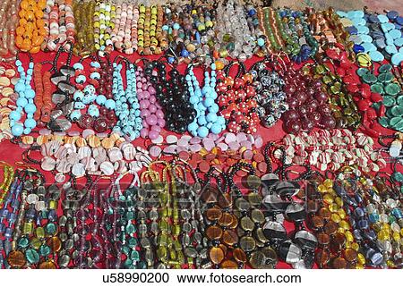 Necklaces made from different kinds of gemstones View Large Photo Image Stock Image - Necklaces made from different kinds of gemstones . Fotosearch