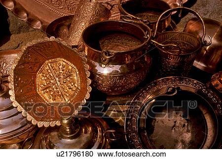 Ornate copper vessels View Large Photo Image Stock Image - Ornate copper vessels. Fotosearch