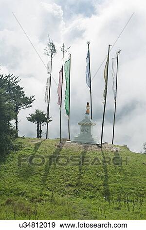 Prayer flags at Singalila National Park View Large Photo Image Stock Photo - Prayer flags at Singalila National Park . Fotosearch