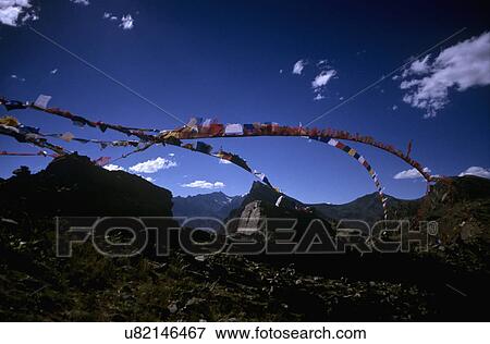 Prayer flags View Large Photo Image Stock Photo - Prayer flags. Fotosearch