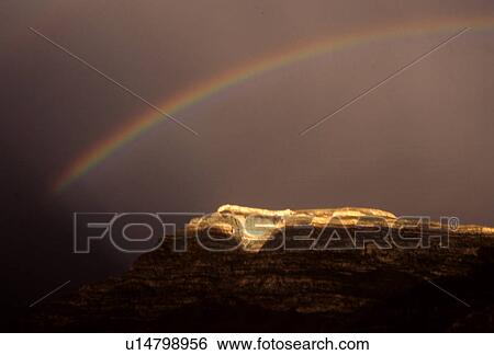 Stock Photograph - Rainbow over Dhankar. Fotosearch