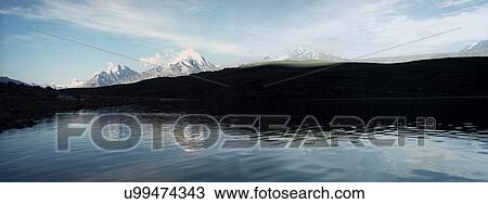 Stock Image - Reflection of mountains. Fotosearch