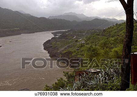 River flowing through valley View Large Photo Image Stock Photo - River flowing through valley. Fotosearch