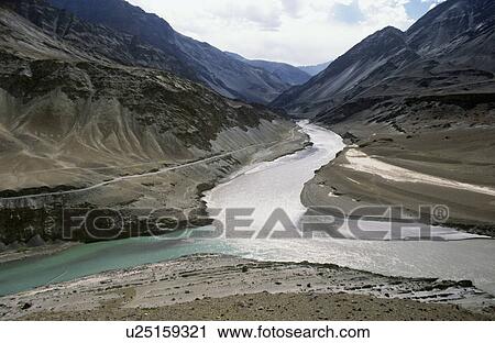 Stock Image - River Indus and Zanskar. Fotosearch