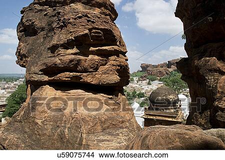 Rocks near Badami Fort View Large Photo Image Picture - Rocks near Badami Fort. Fotosearch