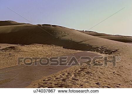 Sand dunes across road View Large Photo Image Stock Photo - Sand dunes across road. Fotosearch
