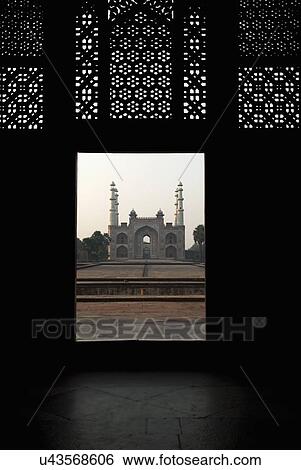 Sikandra Tomb View Large Photo Image Stock Photograph - Sikandra Tomb . Fotosearch