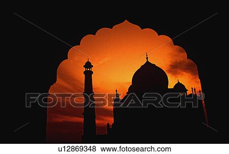 Silhouette of Taj Mahal View Large Photo Image Stock Photo - Silhouette of Taj Mahal. Fotosearch