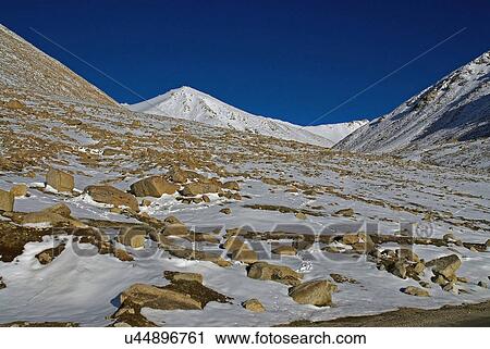 Snow covered mountain View Large Photo Image Stock Image - Snow covered mountain. Fotosearch