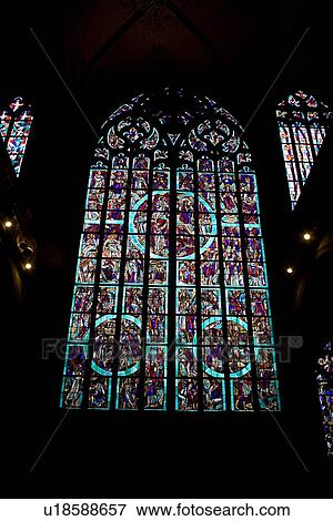 Stained Glass Panel View Large Photo Image Stock Photo - Stained Glass Panel. Fotosearch