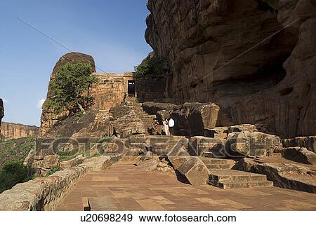 Stock Photo - Steps leading to Badami Caves. Fotosearch