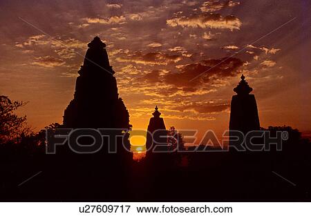 Sunset at Khajuraho View Large Photo Image Stock Photo - Sunset at Khajuraho. Fotosearch
