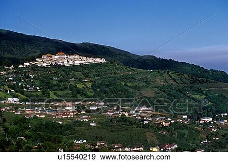 Tawang Monastery along city view, Tawang. View Large Photo Image Stock Photo - Tawang Monastery along city view, Tawang.. Fotosearch