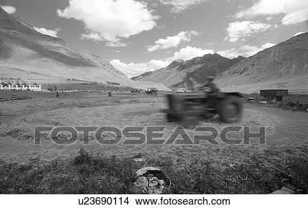 Tractor threshing in a field View Large Photo Image Picture - Tractor threshing in a field. Fotosearch