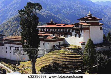 Stock Photo - Trongsa Dzong. Fotosearch
