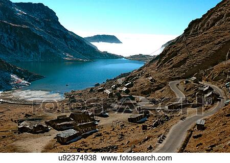 Tsomgo Lake View Large Photo Image Stock Photo - Tsomgo Lake. Fotosearch