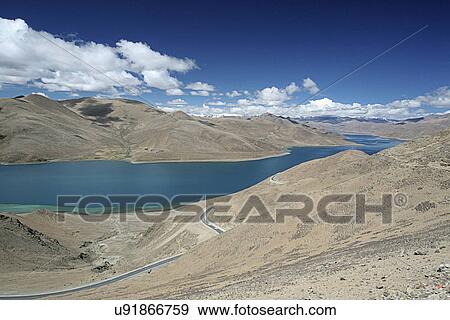 Yamdrok Lake View Large Photo Image Stock Photo - Yamdrok Lake. Fotosearch