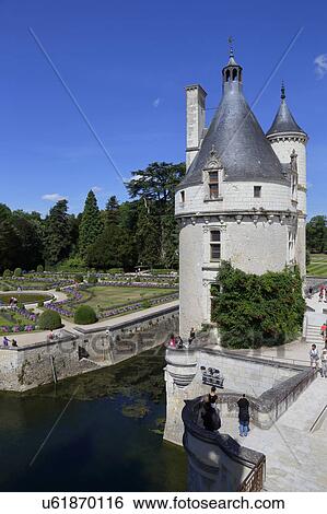 Stock Photograph - 15th century castle Château de Chaumont, acquired by Catherine de Medici in 1560. Chaumont-sur-Loire, Loir-et-Cher, France. Fotosearch