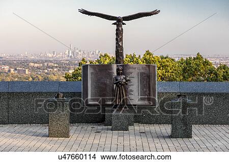 Picture - 9/11 Memorial Eagle Rock Reservation in West Orange, New Jersey with view of New York City. Fotosearch