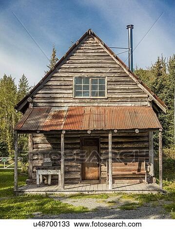 Alaskan historic log cabin Hope, Alaska View Large Photo Image Stock Image - Alaskan historic log cabin Hope, Alaska. Fotosearch