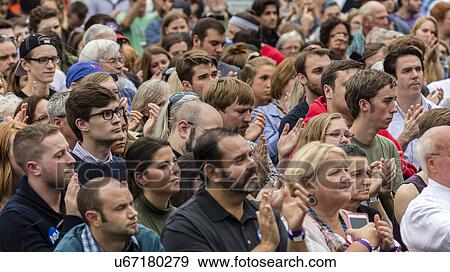 Audience listens to former President Bill Clinton campaign for Hillary Clinton View Large Photo Image Stock Photo - Audience listens to former President Bill Clinton campaign for Hillary Clinton. Fotosearch