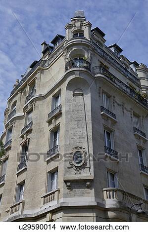 Benjaman Franklin House, Paris France, Corner Raynouard and rue Singer in the Passy neighborhood lived here 1777-1785 View Large Photo Image Picture - Benjaman Franklin House, Paris France, Corner Raynouard and rue Singer in the Passy neighborhood lived here 1777-1785. Fotosearch