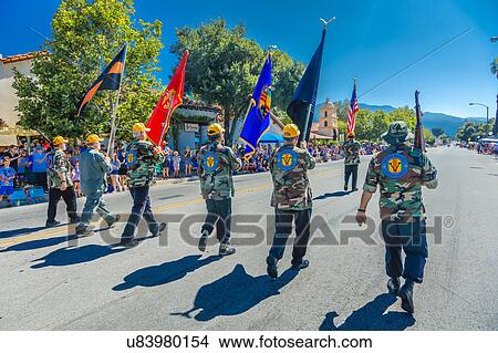 Picture - Citizens of Ojai California celebrate July 4, 2016 - Independence Day. Fotosearch