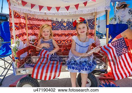 Stock Image - Citizens of Ojai California celebrate July 4, 2016 - Independence Day. Fotosearch