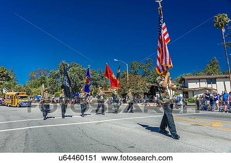 Stock Image - Citizens of Ojai California celebrate July 4, 2016 - Independence Day. Fotosearch