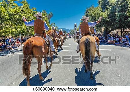 Stock Image - Citizens of Ojai California celebrate July 4, 2016 - Independence Day. Fotosearch