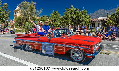 Stock Photo - Citizens of Ojai California celebrate July 4, 2016 - Independence Day. Fotosearch