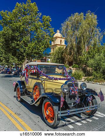 Stock Photograph - Citizens of Ojai California celebrate July 4, 2016 - Independence Day. Fotosearch
